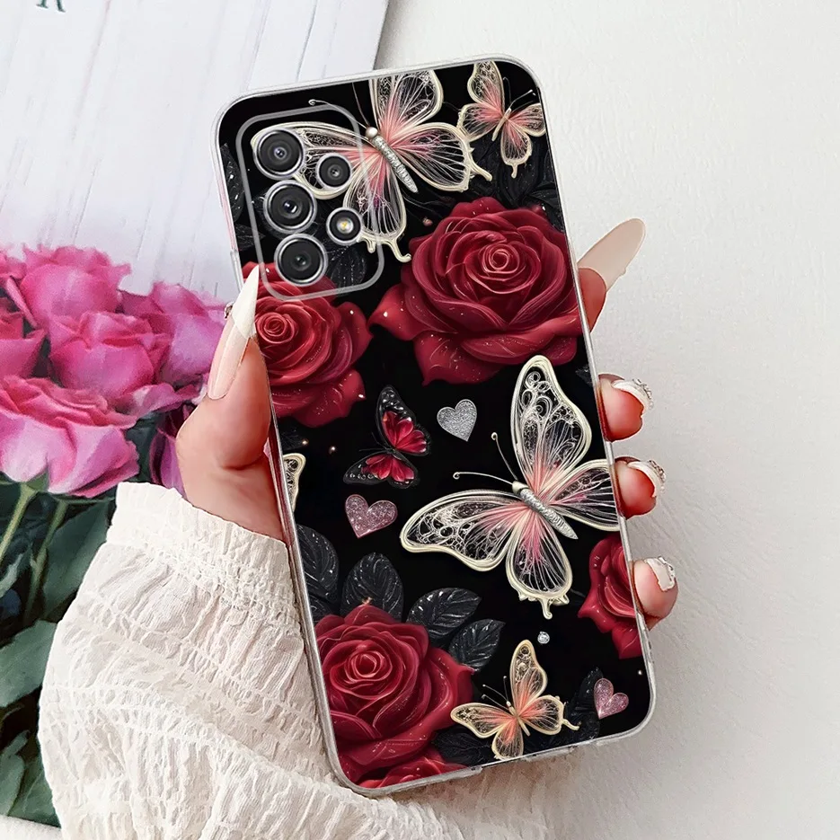 Luxury Floral Painted Soft Slim Phone Case - Elegant Design