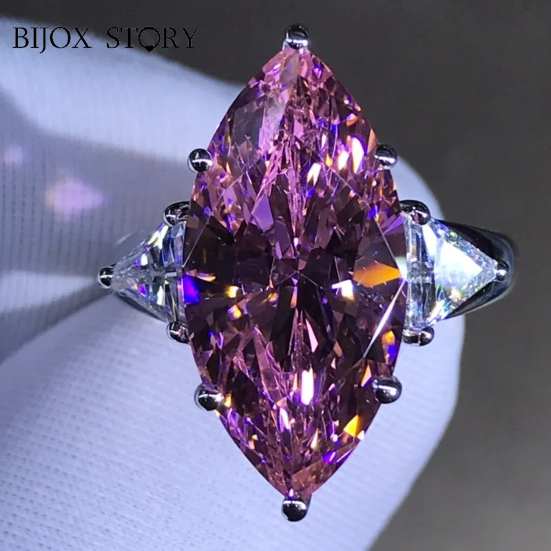 

100% 925 пробы серебряный камень 8 CT 3EX VVS розовый искусственный муассанит обручальное кольцо на заказ изящные ювелирные изделия