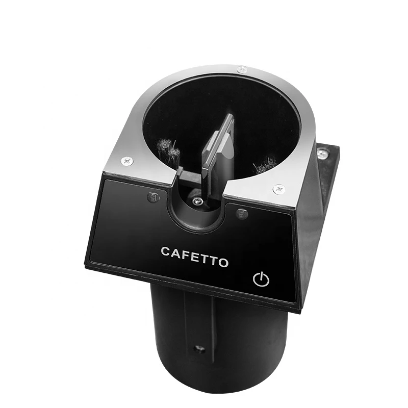 Elektrische koffieportafilter reinigingsmachine - efficiënte commerciële espresso-handreiniger met 3 soorten boogborstelkoppen - aanrecht, ingebed of verticale installatie
