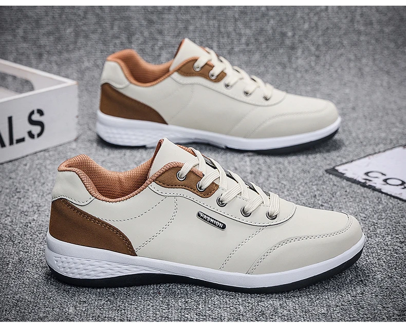 Description Picture 5 of itemPu Leather Men Shoes Sneakers Trend Casual Skateboarding Shoes Male Sneakers Non-slip Footwear Men Walking Shoes Men Sneaker