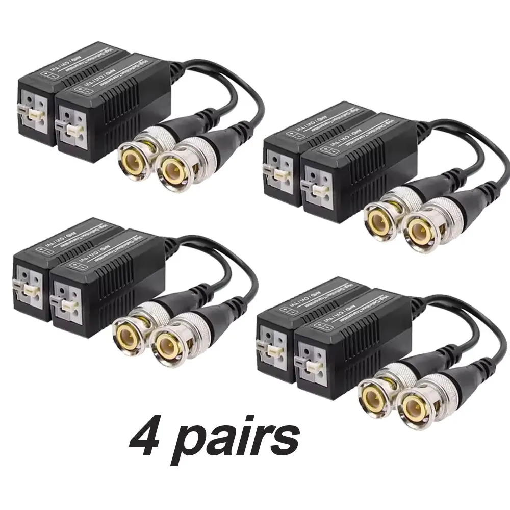 Kit 5 Paia Di Balun Video Passivi BNC Per Telecamere CCTV 720P/1080P, Trasmettitori AHD/TVI/CVI Con Connettori Placcati Oro Per Lunga Distanza