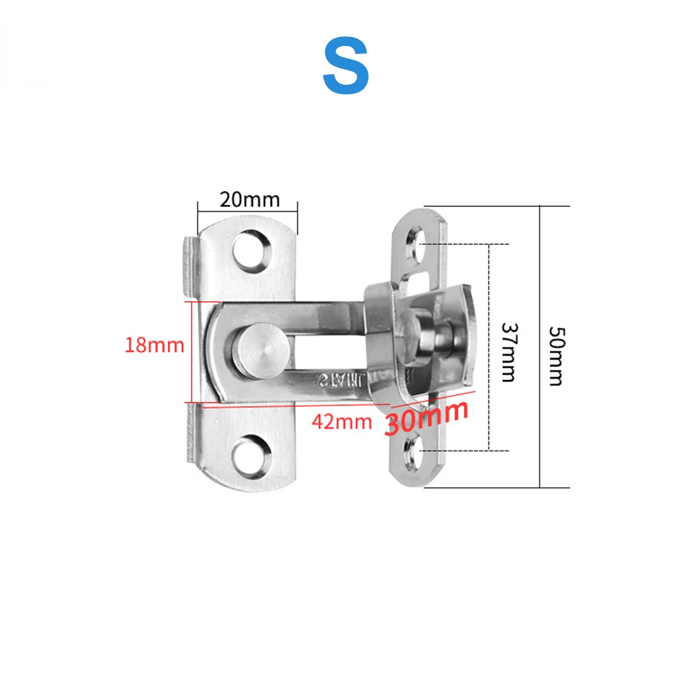 Stainless Steel Right Angle Locking Latch Sliding Barn Door Lock Doors Windows Safety Security Home Anti-Theft Guard