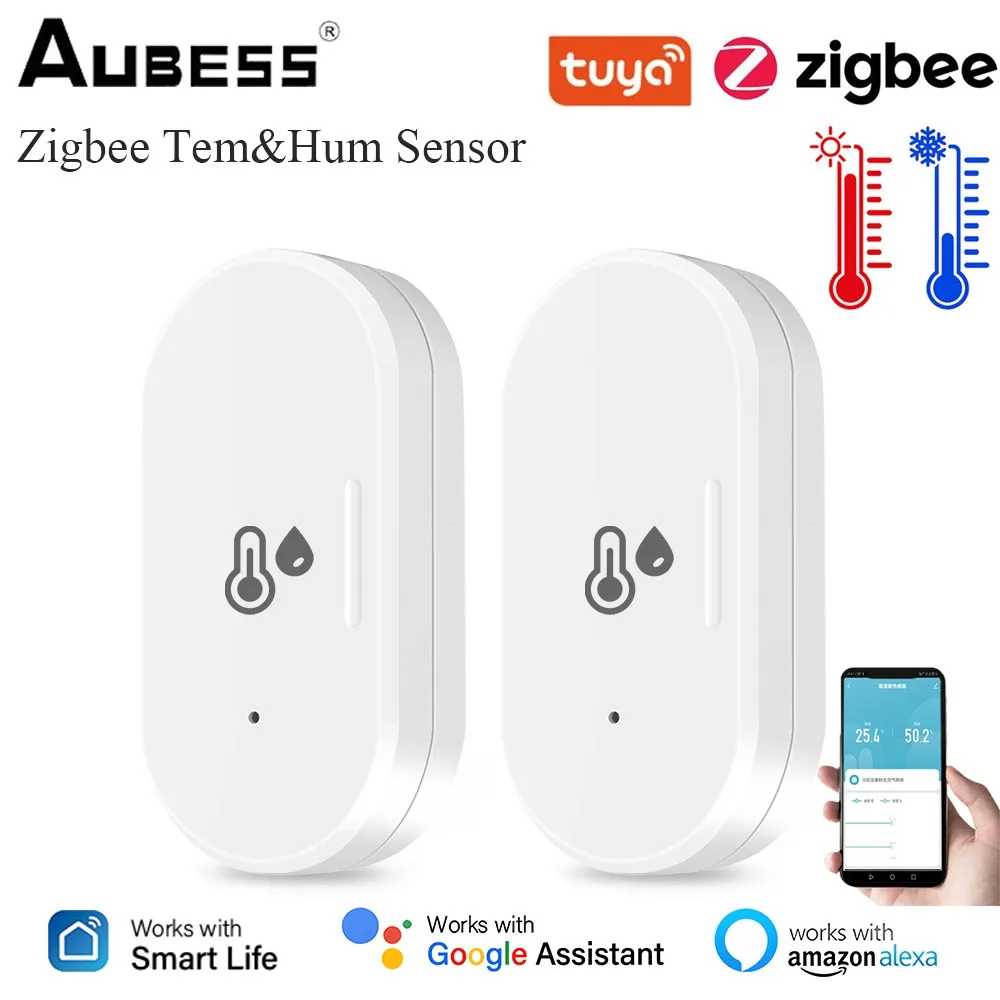 

Tuya Zigbee Temperature Humidity Sensor Smart Home DIY Smart Scene Smart Life Remote Control Vias Alexa Google Home with Battery