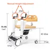 Adjustable portable toilet shower chairs commode chair with toot pedal and wheels 4