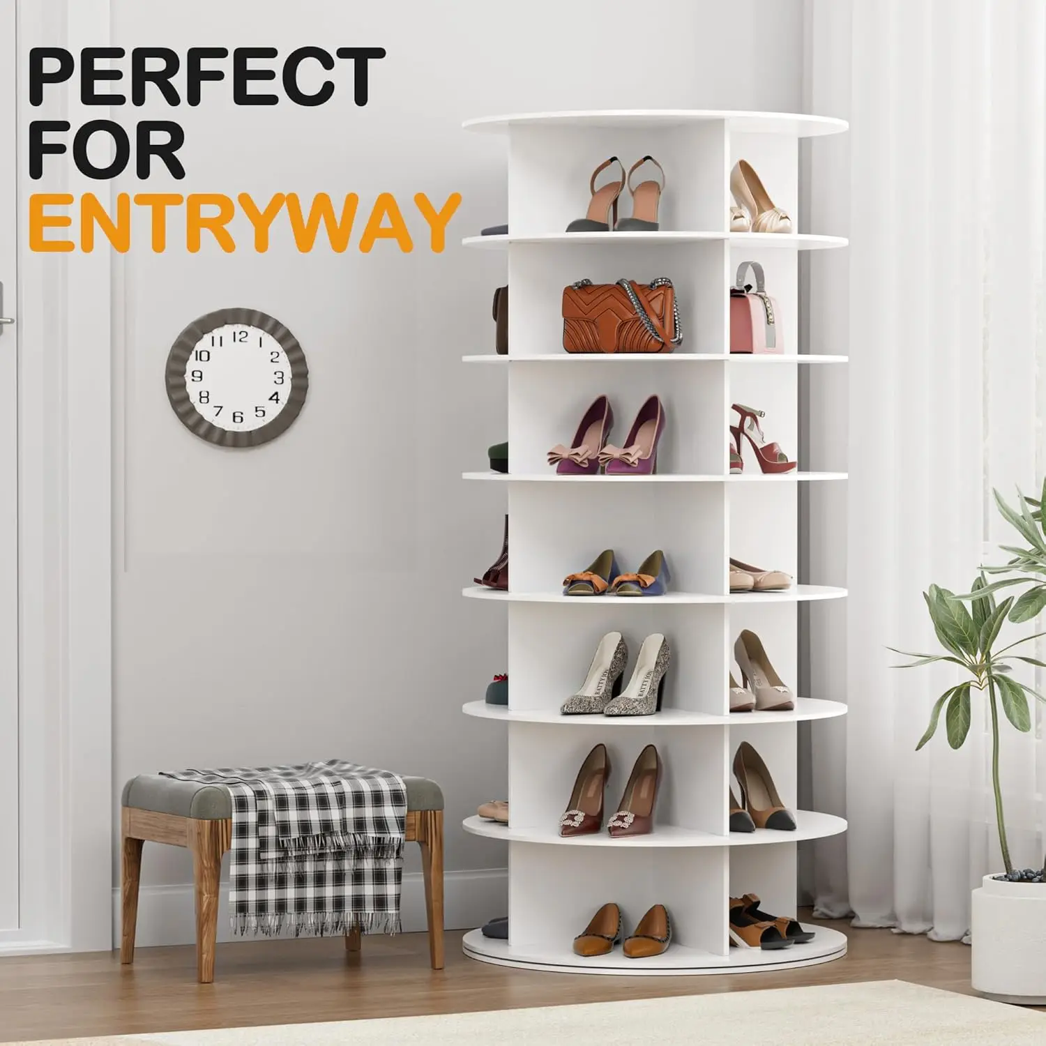 Rotating Shoe Rack Tower Image 7