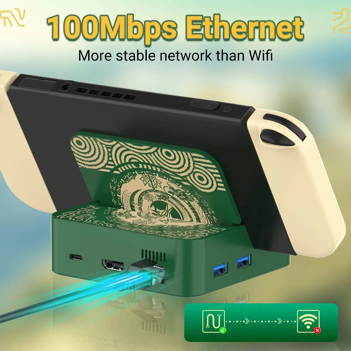 Nintendo Switch用のマルチポートアダプター,USB-Cゲームのハブ