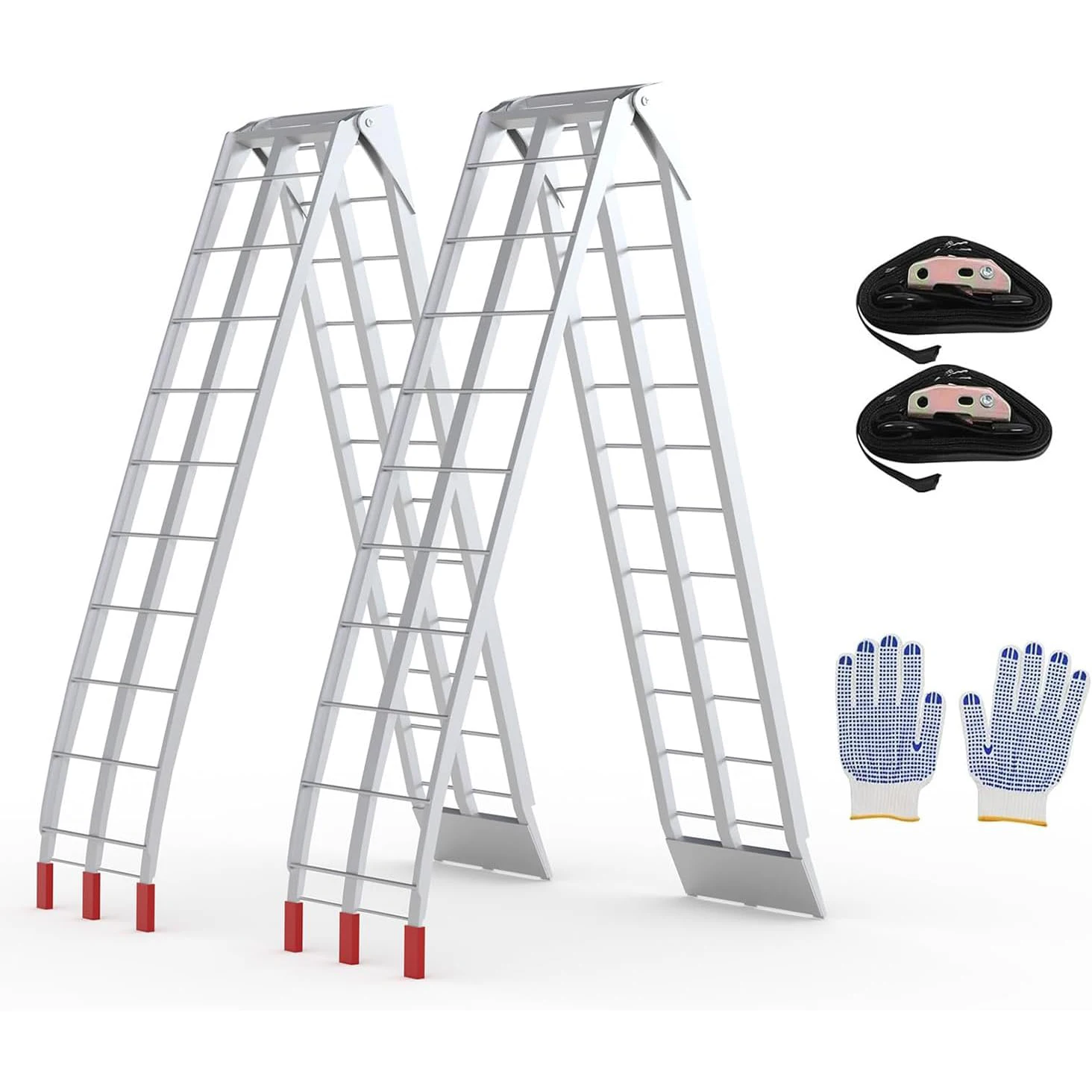 89x12in Aluminum Folding Loading Ramps, 750/1500lbs Capacity Heavy Duty Ramps for Pickup Trucks Trailers Motorcycles ATV UTV
