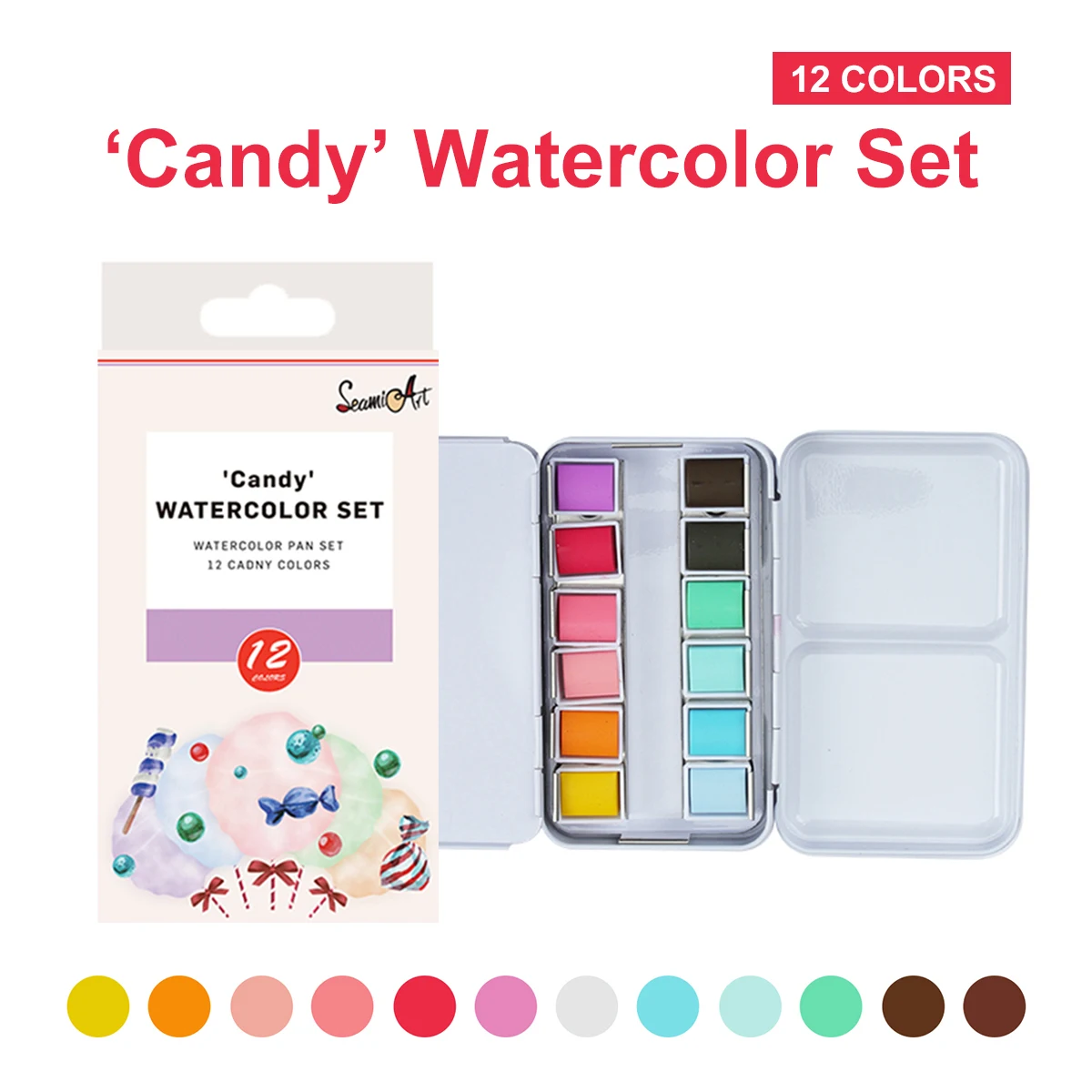 Watercolor Paint Solid Transparent Acuarelas Travel Hand Account Water Color Painting Illustration Art Supplies