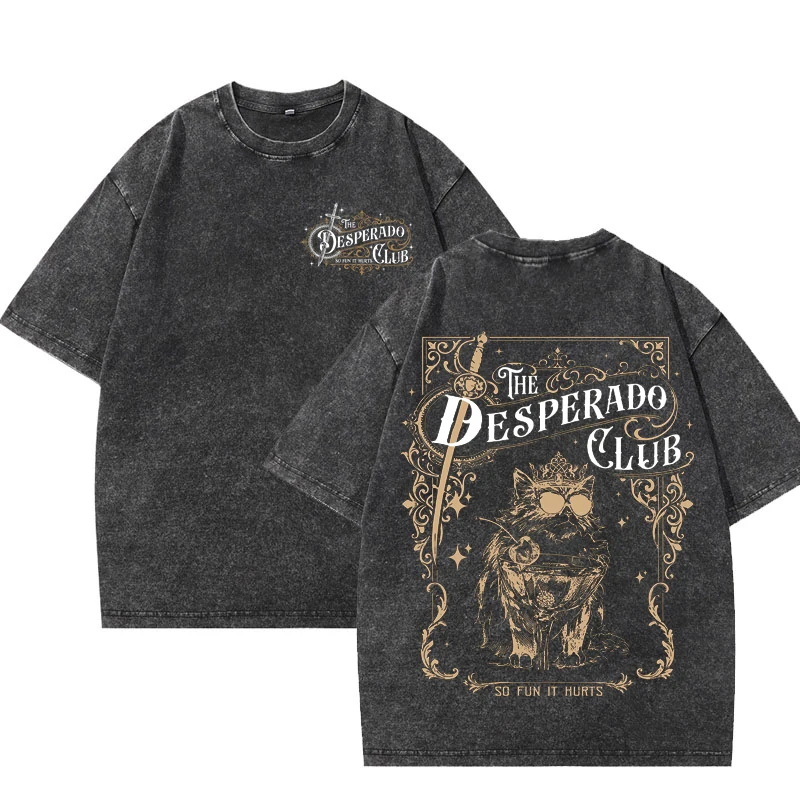 Princess Donut Grafik-T-Shirts Dungeon Crawler Carl T-Shirt The Desperado Club Tee Vintage Washed Fantasy Buchliebhaber-Geschenk