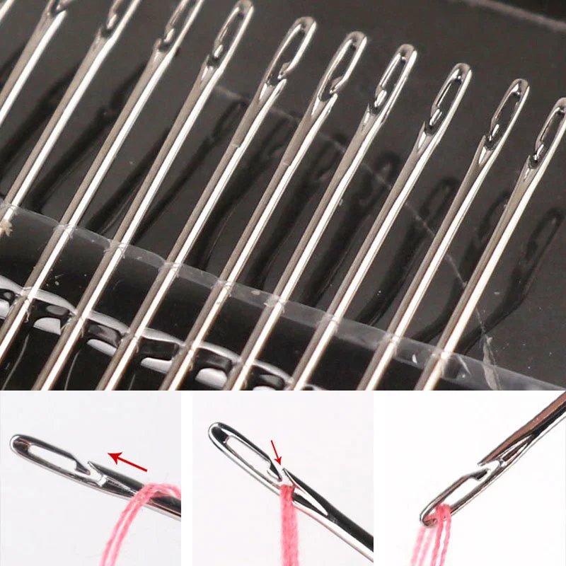 Hand Sewing Needles Threading Needles With Side Hole Blind - Temu