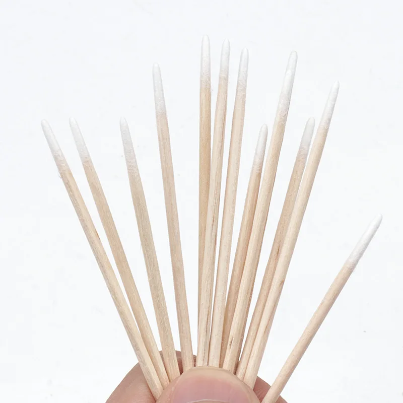 100/300 Pcs Disposable Ultra-small Cotton Swab Brush Lint Free Micro Wood Makeup Brushes Eyelash Extension Glue Removing Tools 6