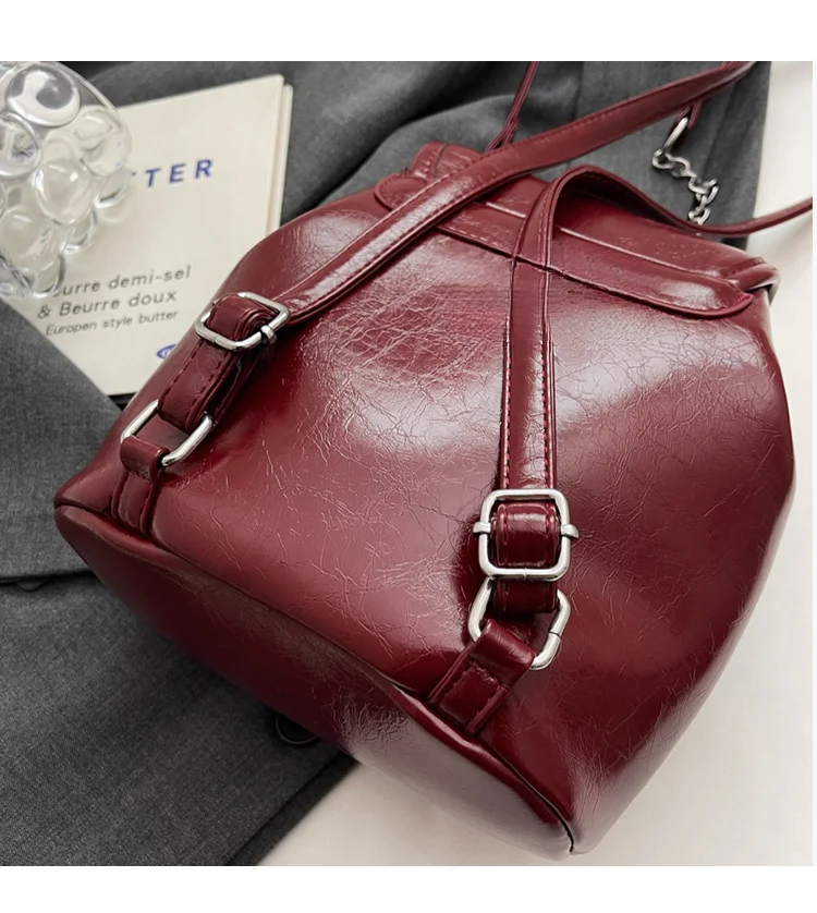 Student class pleated backpack for women 2024 new Korean style trendy student bag, niche high-end women's bag_voghion.com