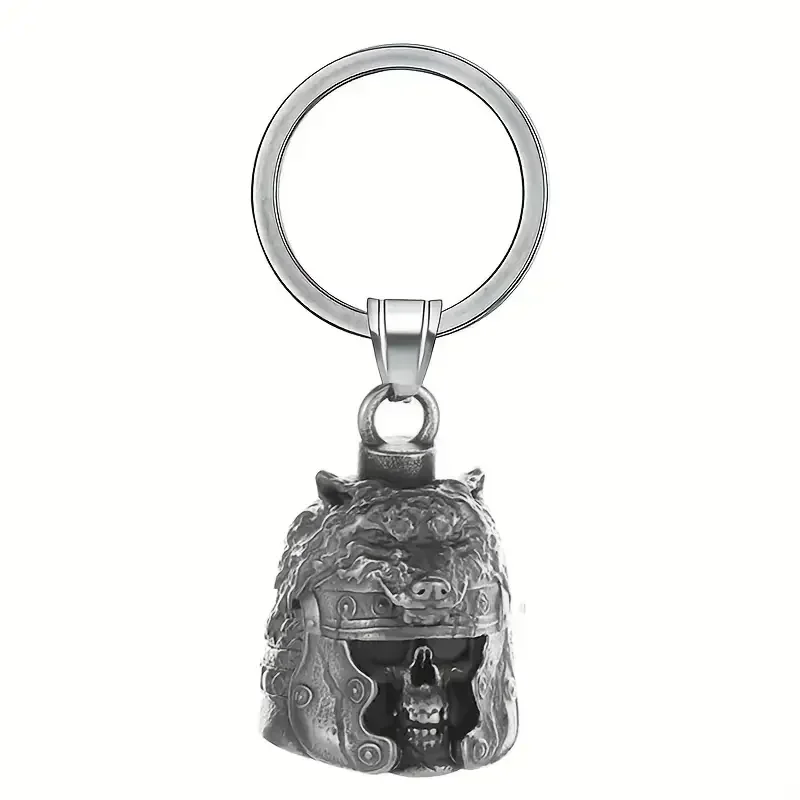 Lion King Pendant and Keychain with Uniquely Carved Bell - Retro Design
