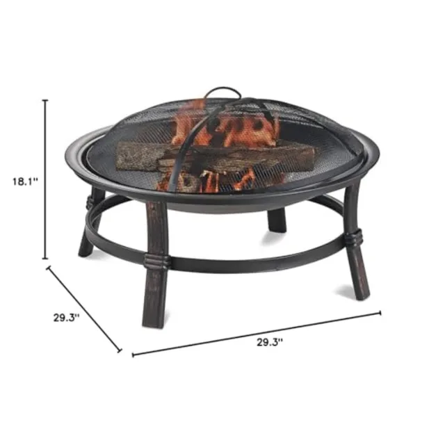 WAD15121MT Brushed Copper Wood Burning Outdoor Firebowl for Patio and Garden Use Elegant Decorative Fireplace with Durable Meta 3