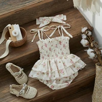 Blumen  Rüschen Sommekleid mit Stirnband – Bild 3