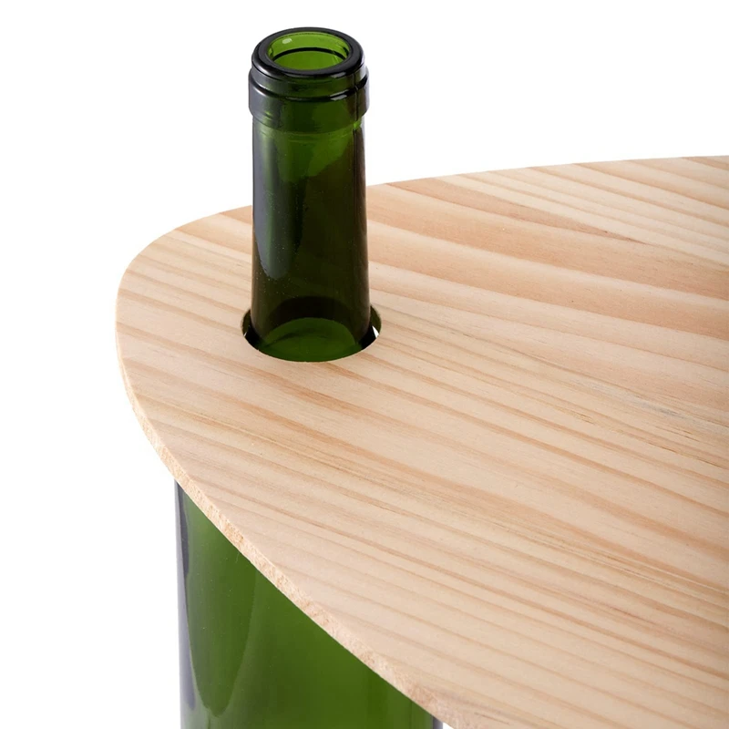 3 Pieces Wine Bottle Topper Serving Tray Wooden Topper Charcuterie Flat Serving Board Party Floating Cheese Wood 6