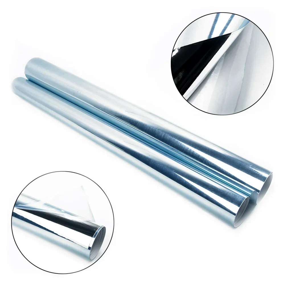 1pc Mirror Wall Sticker Silver Reflective Solar Selfadhesive Film Rectangle Removable Mirror Sticker Home Decor 50X100cm 50X50cm
