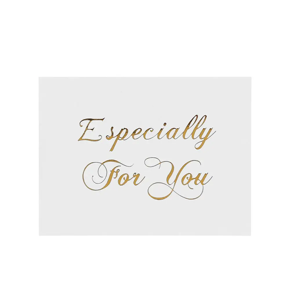 Elegant Gold Stamped Thank You Greeting Cards - Set of 50, 6x8cm White with Simple Design