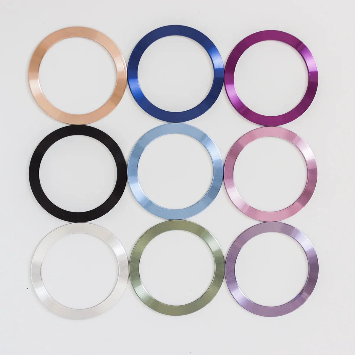 Cd Grain Metal Ring Sticker Per Iphone 15 14 13 12 Magsafe Magnetic Wireless Charging Plate Inossidabile