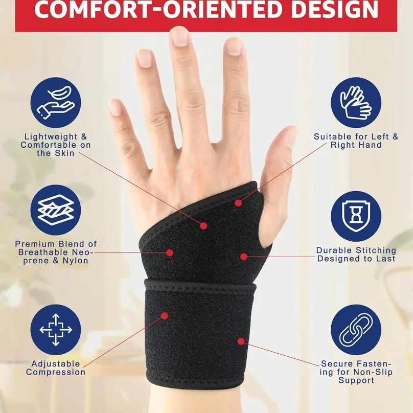 1PC Wrist Wraps for Carpal Tunnel Relief Adjustable Wrist Support Thumb Brace for Sports