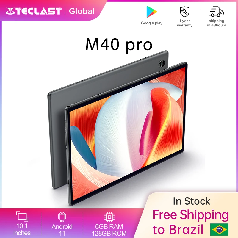 Teclast M40 Pro 10.1'' Tablet Android 11 UNISOC T618 Octa Core 6GB RAM 128GB ROM 4G Network 4 Stereo Spearkers 7000mAh 8MP Rear best tablet laptop