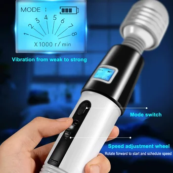 Big Massage Stick 8 Frequency 8 Speeds Stronger Vibrators AV Stick Waterproof USB Rechargeable Adult Sex Products For Women 4