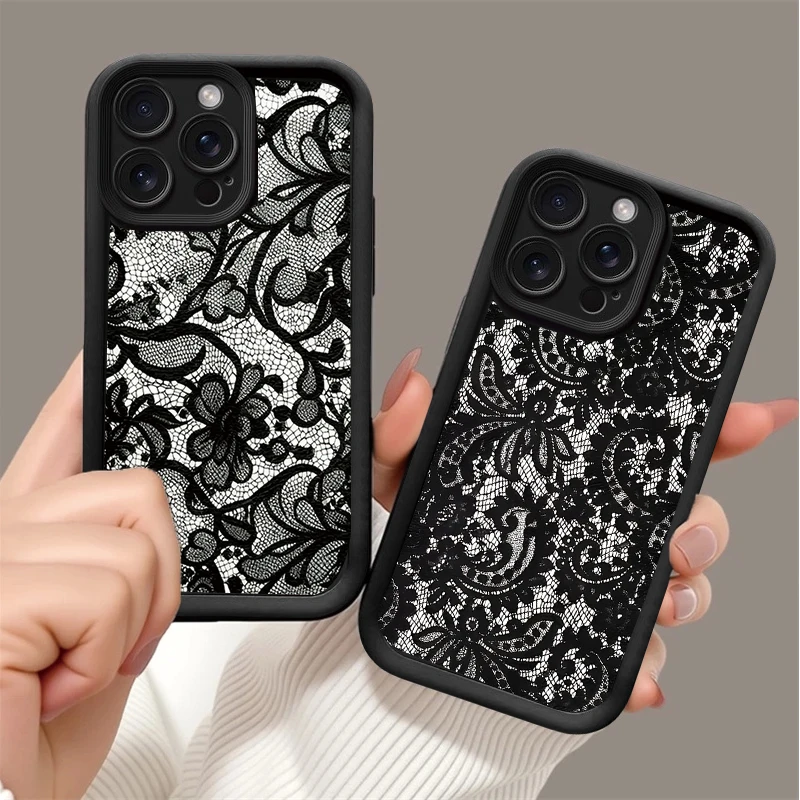 Retro Black Lace Phone Case Cover