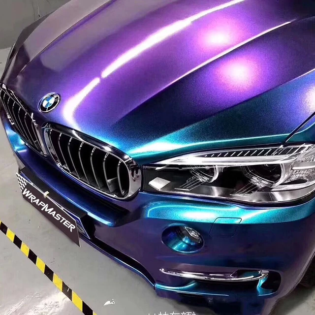 Best Chameleon Crystal Gloss White Purple Diamond Vinyl On Full Car Wraps  For Sale