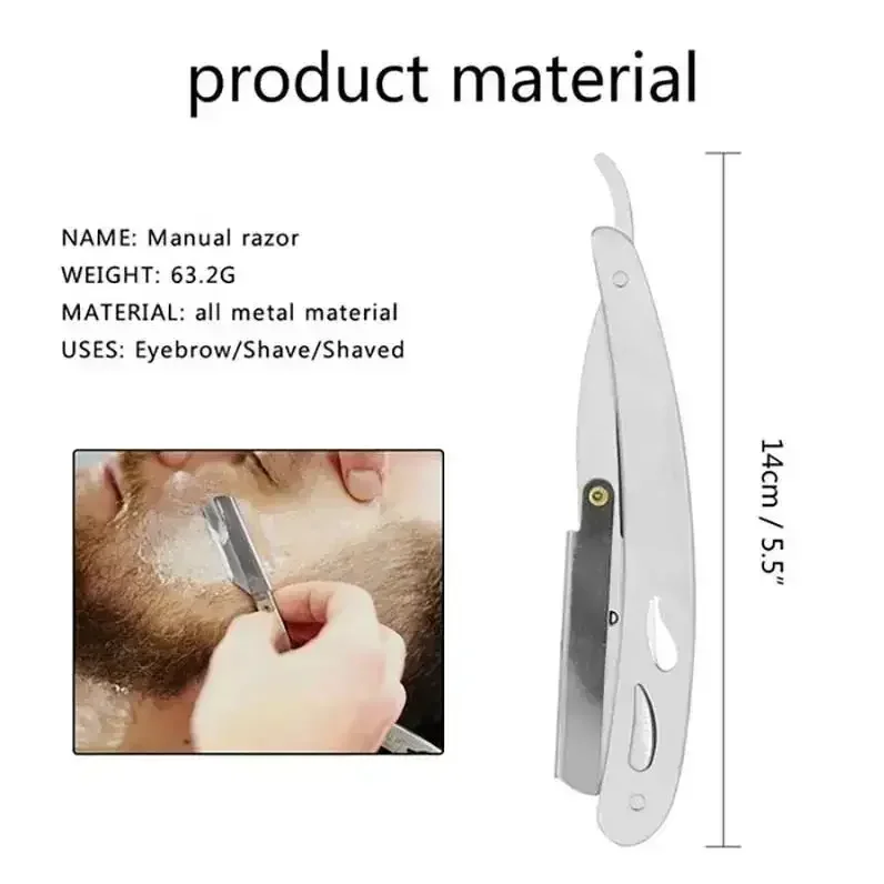 Edge Stainless Steel Shaver Barber Razor Men Professional Manual Shaver StraightFolding Shaving Shave With Blade