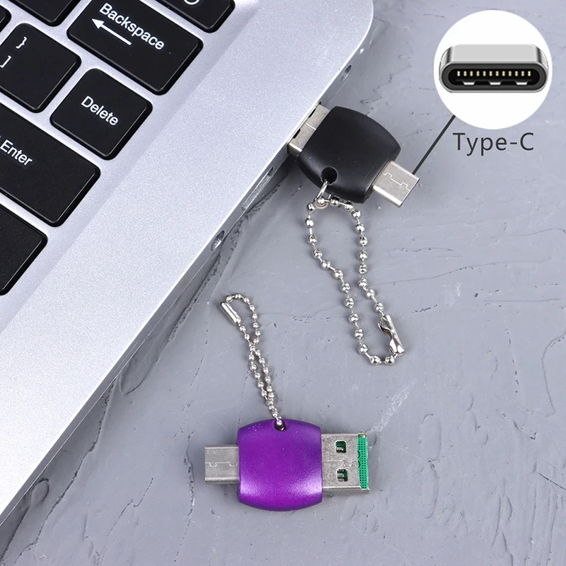 타입-c 카드 리더기 USB C OTG 2 인 1 2.0 c형 카드 리더기, PC 노트북용 USB 어댑터 메모리 플래시 드라이브 c형 리더기