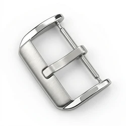 Elegant Stainless Steel Brushed Watch Buckle in Silver, Rose Gold, and Black - Available in Multiple Sizes - 22mm (Silver)