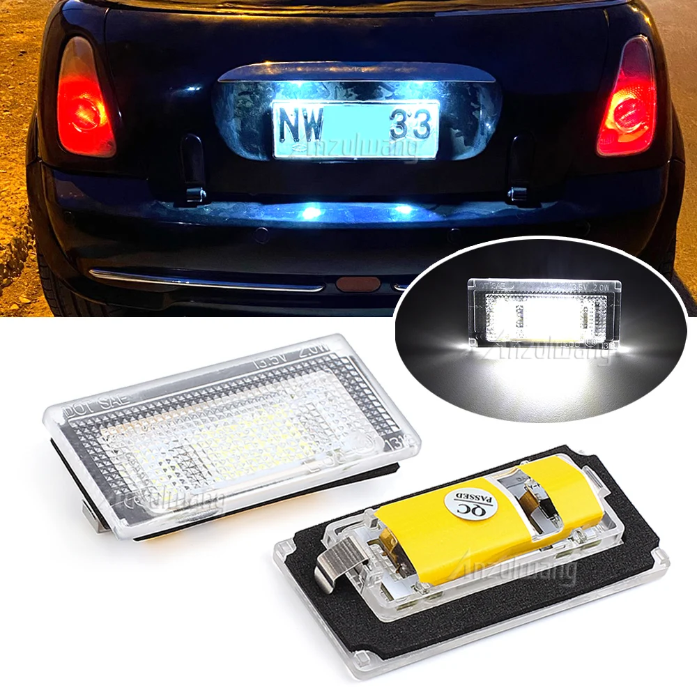 

One Set Mini R50 R52 R53 Led Number License Plate Lights Lamp For Bmw Mini Cooper S 6000K Ultra Bright Canbus No Error 12V