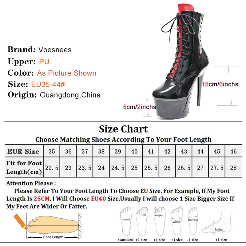 Red Black Nightclub Clubwear 15CM High Heels Bride's Wedding Women Pole Dancing Shoes Mixed Colors Lace-up Platform Ankle Boots
