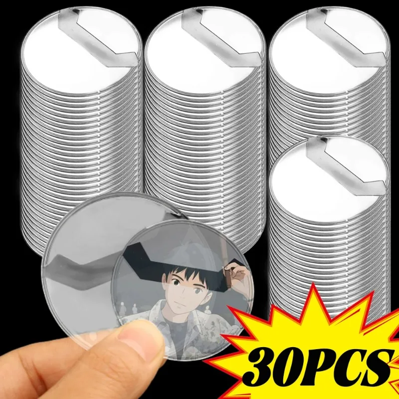 

30/20/10PCS Transparent Round Card Holder Sleeve Universal Idol Photocard Animation Circle Cards Collection Display Holders