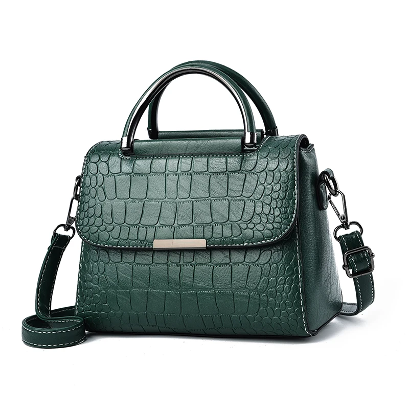 2023 New Leather Tote Bag For Women Winter Classic Vintage Shoulder Handbag Female Small Alligator Crossbody Top-handle - 5