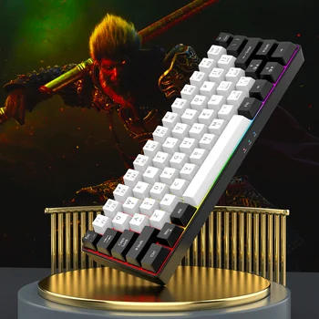 60% wired gaming keyboard, RGB backlight ultra compact mini keyboard, waterproof small compact 61 key keyboard for pc/Mac gamers 13