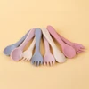 1Set Baby Silicone Fork Spoon Set Silicone Handle Children BPA Free Silicone Feeding Fork Spoon Set Christmas Gift Birthday Gift 2