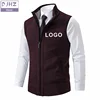Fashion Men's Knitted Zipper Sleeveless Vest Velvet Cardigan Stand Collar Pullovers Sweatercoat Knit Waistcoat Custom Logo Print 2
