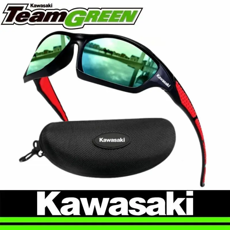 New Kawasaki Polarized Sunglasses Kawasaki Motorcycle Glasses for Men and Women Outdoor Sports Driving UV400 Riding Glasses