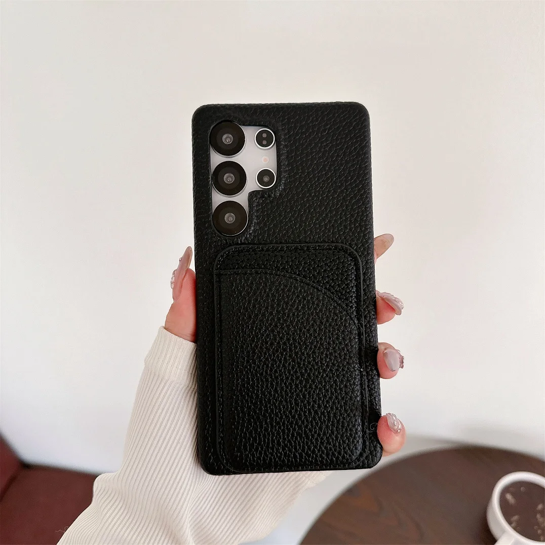 Elegant Leather Card Slot Wallet Case - Trendy Shockproof Phone Cover