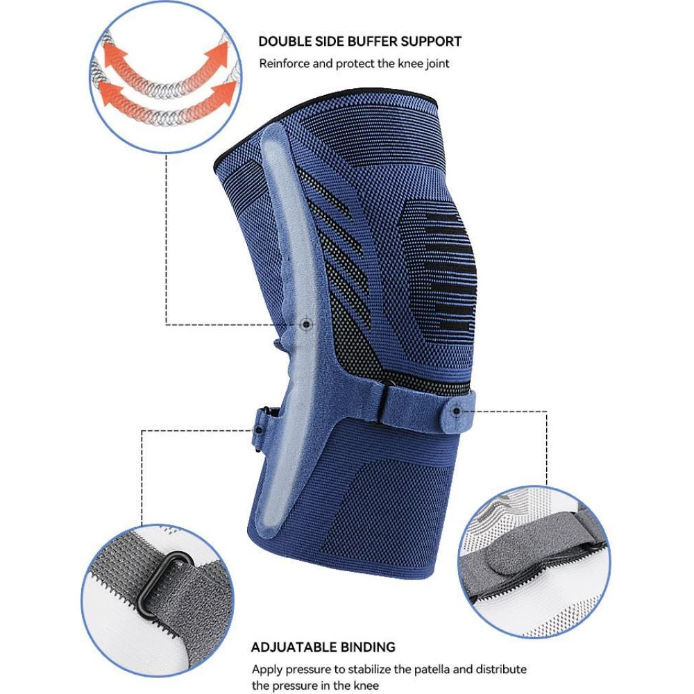 1PC Ginocchiere a compressione sportive per palestra uomo donna Supporto elastico pressurizzato per il ginocchio Fitness Volleyball Ginocchiera ortopedica_voghion.com