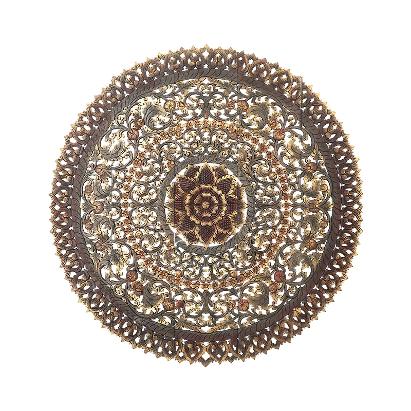 

Lotus Wood Carving Wall Decoration Southeast Asian Villa Living Room Decoration Wall Decorations Thai Style Massage Room Pendant