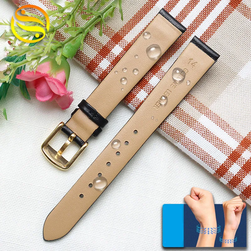 14mm Armani is full of stars Watch Band High Quality Genuine Leather Waterproof Strap For Armani  AR1911 AR1910 AR1802 Wristband