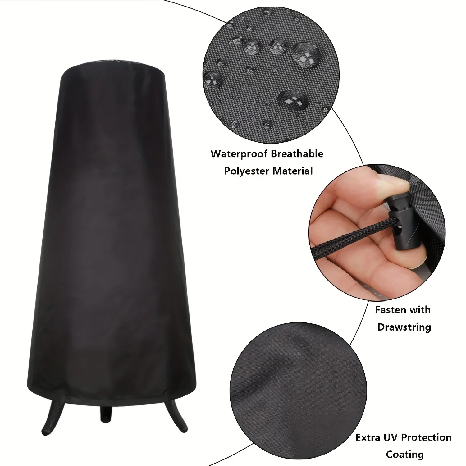Waterproof pit cover heavy-duty 420D Oxford protective outdoor garden fireplace cover Frost-proof Winter SunproofSummer