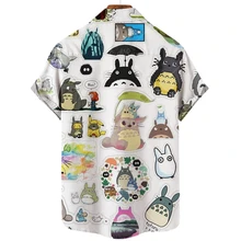 

2022 Men's Shirt Hayao Miyazaki Comics My Neighbor Totoro Faceless Print Men's Short Sleeve Casual Fashion Top Anime T-Shirt 5XL