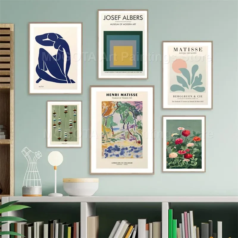 Abstract Matisse Bauhaus Joseph Albers Paul Klee Gallery Wall Art Prints Canvas Painting Poster Pictures For Living Room Decor