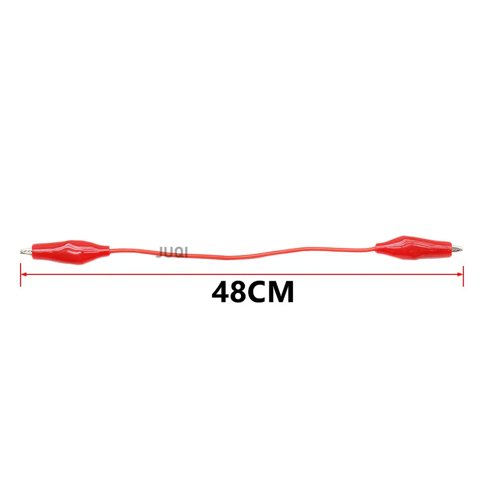 10pcs 28mm Alligator clips double-ended clips crocodile cable alligator jumper wire test leads line length 50 cm
