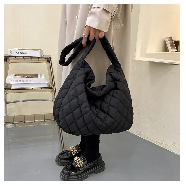 Black Big Tote Bags for Women Chain Crossbody Bag Diamond Lattice Shoulder  Bag Female Large Leather Plaid Shopper Handbags Sac - AliExpress