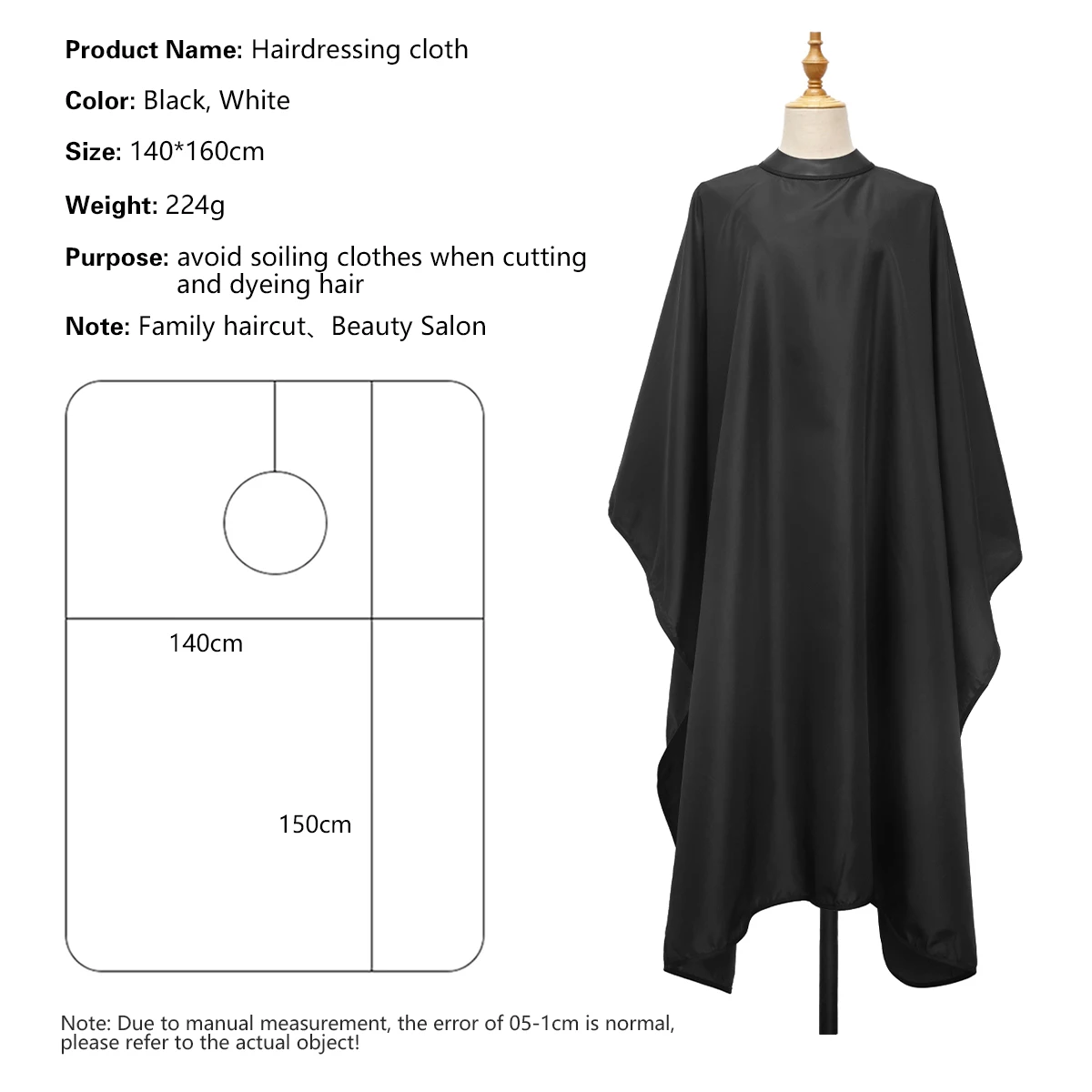 Barbershop Silicone Neckline Hairdressing Gown Buckle Waterproof Haircut Cloth Barbershop Non-slip Cape Styling Tools 6