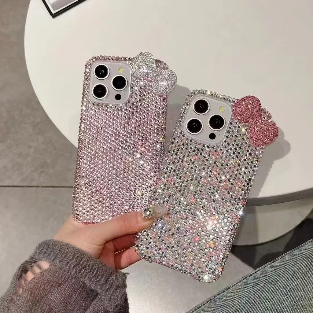 DIY Fashion Full Bling Diamond Cute Bowknot Rhinestone Clear Case Cover for Samsung Galaxy S25 S24 S23 S22 S21 S20 Ultra Plus FE